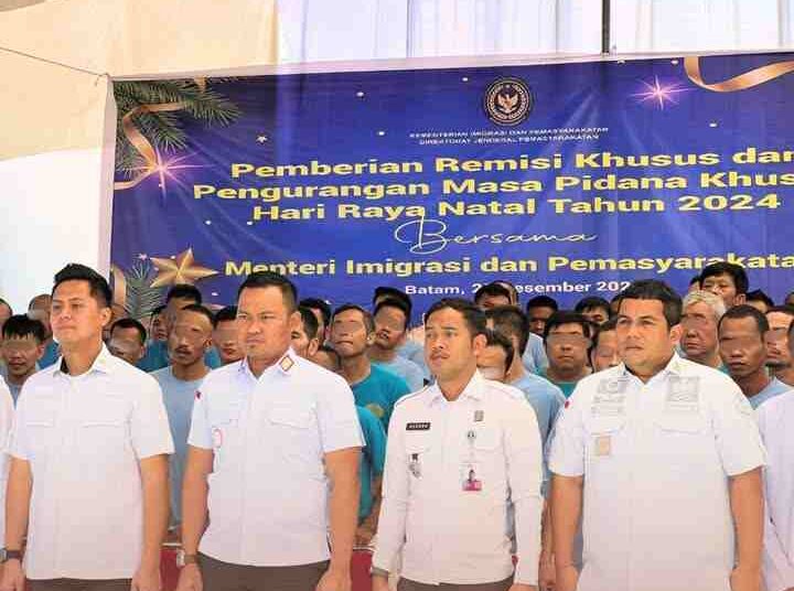 Sebanyak 72 Warga Binaan Rutan Kelas IIA Batam Terima Remisi Khusus Natal 2024