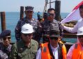 Kemenkopolkam bersama TNI AL Pastikan Progres Pembangunan Menara Suar Karang Singa Berjalan Lancar