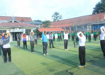 LPKA Batam Senam bersama Pegawai dan Anak Binaan