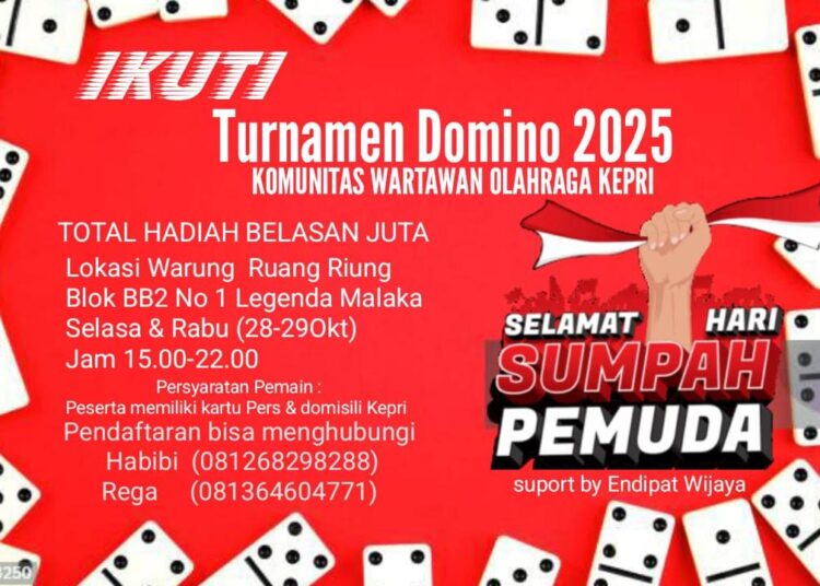 64 Wartawan Tampil Sore Ini di Turnamen Domino Wartawan se-Kepri