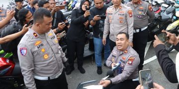 Wakapolresta Barelang Pimpin Konferensi Pers Penindakan 267 Knalpot Tidak Sesuai Spesifikasi di Wilayah Hukum Polresta Barelang