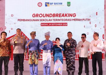 Kapolresta Barelang Hadiri Groundbreaking Pembangunan Sekolah Terintegrasi Merah Putih, Pengamanan Berjalan Aman dan Kondusif
